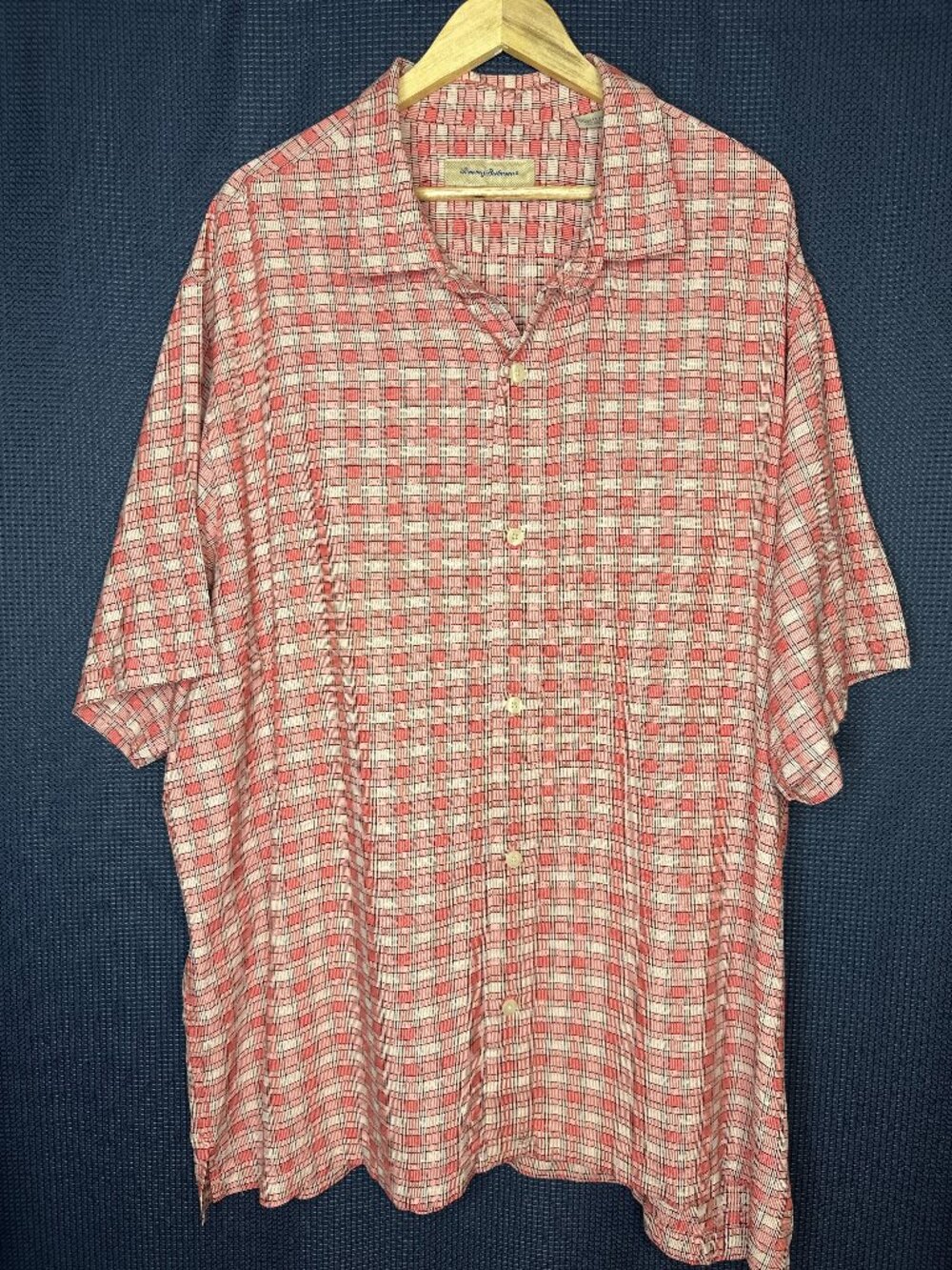 Tommy Bahama Silk Plaid Short Sleeve Button Down, Size 3XL Resort Beach Preppy